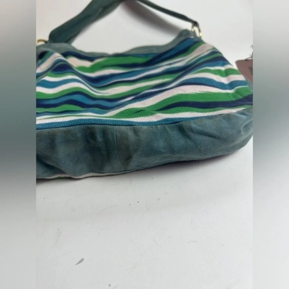 Vintage Authentic‎ MISSONI Italy Zig Zag Hobo Bag Purse Suede Knit KC